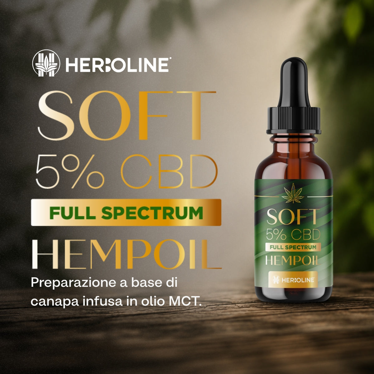 Olio CBD SOFT 5% Full Spectrum | 30ml | La scelta premium 100% naturale per ritrovare equilibrio quando tutto corre troppo veloce, olio di CBD full spectrum Herboline — immagine 2