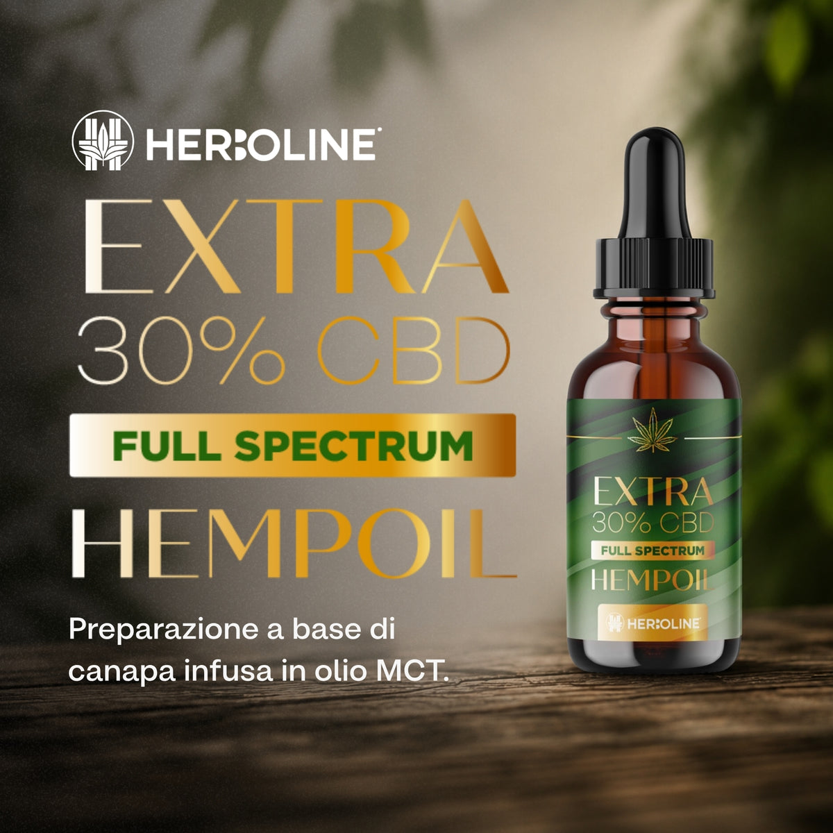 Olio CBD EXTRA 30% Full Spectrum | 30ml | La scelta premium 100% naturale per ritrovare equilibrio quando tutto corre troppo veloce, olio di CBD full spectrum Herboline — immagine 2